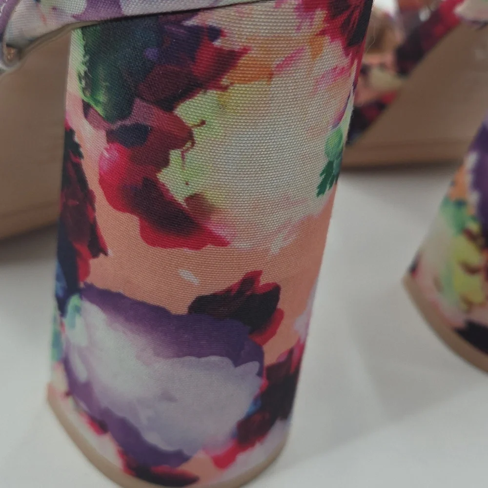 Floral Platform Strappt Sandals - Picture 8 of 16